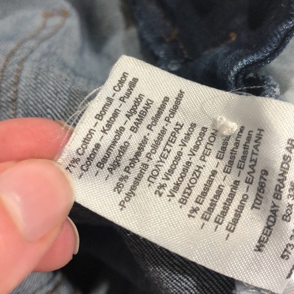 Cheap Monday Distressed Knee Dungaree Carbon Blue Denim Overalls - Picture 6 of 16